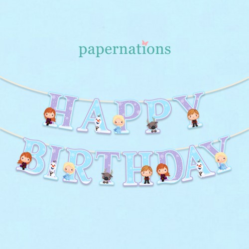 HBD Frozen Bunting Flag Premium